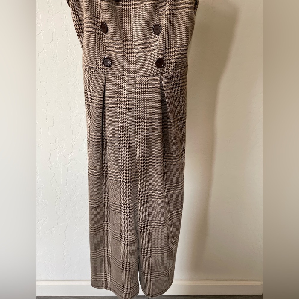 Bailey Blue| Academia Houndstooth Cute Jumpsuit, Cropped Wide Leg••• - Picture 3 of 11